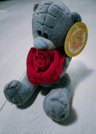 Мішка тедді з трояндою 15 см  i love you