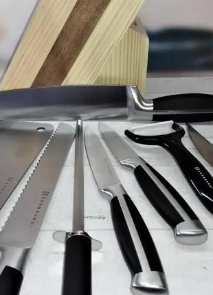 Набір ножів з підставкою edenberg eb-3612 9 предметів 5 ножів ножиці овощечистка9 фото