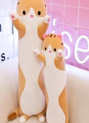 Кіт батон 70 см  рудий  іграшка подушка відмінний  подарунок для дітей та дорослих