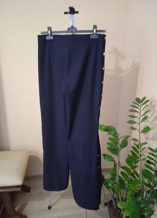 Zara широкі брюки с золотистими пуговками6 фото