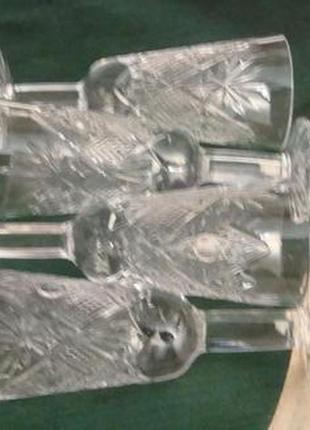Красивые рюмки набор 4 шт хрусталь богемия чехословакия №ст1775 фото
