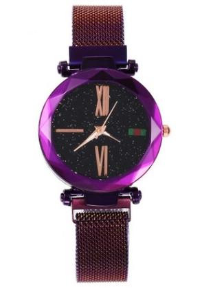 Женские часы starry sky watch на магнитной застёжке сиреневые