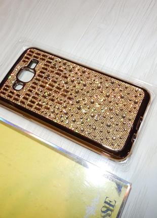 Чехол fashion case для samsung galaxy j7 стразы кристаллы блёстки