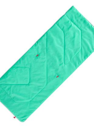 Детский спальный мешок для кемпинга quechua 160 x 65 см зеленый5 фото