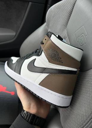 Nike jordan 1 high black mocha, кросівки чоловічі найк джордан, мужские кроссовки джордан найк высокие5 фото