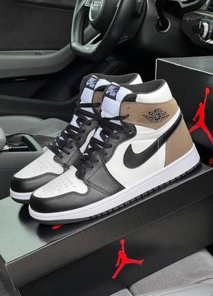 Nike jordan 1 high black mocha, кроссовки мужские найк джордан, мужское кроссовки джордан найк высокие2 фото