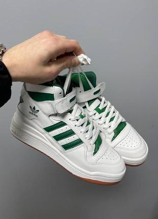 Кроссовки мужские adidas forum 84 hi «white green»