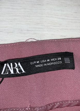 Брюки брюки широкие палоццо розовые с высокой посадкой zara m новые7 фото