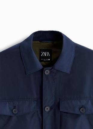 Куртка из технологичной ткани zara m l xl темно-синий9 фото