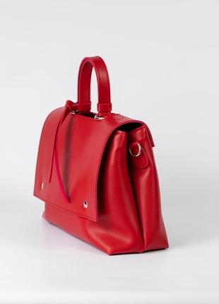 Жіноча сумка червона сумка трапеція сумка середнього розміру2 фото