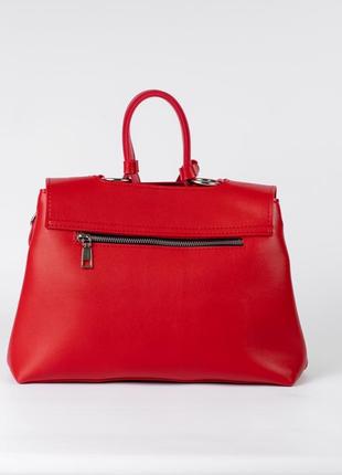 Жіноча сумка червона сумка трапеція сумка середнього розміру3 фото