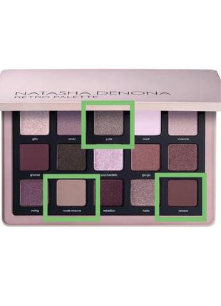 Палетка тіней natasha denona retro palette  eyeshadow palette mini5 фото