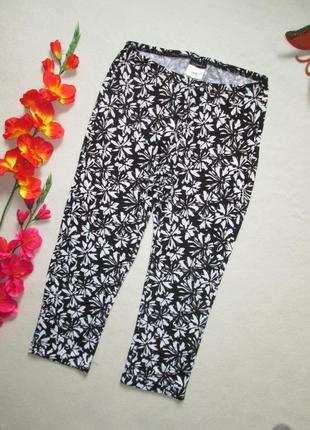 Классические укороченные лосины в цветочный принт c поткотом мягкие вискоза laura torelli.