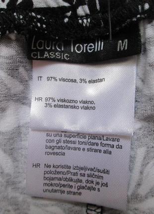 Класичні жіночі укорочені в квітковий принт c поткотом м'які віскоза laura torelli.8 фото
