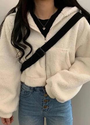 Милое укороченное зип-худи тедди💕