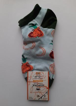 Шкарпетки жіночі короткі яскраві кольорові з оригінальними принтами