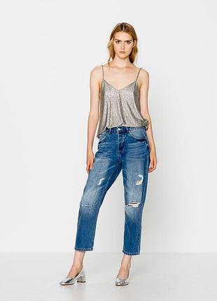 Знижка!!!укорочені мом джинси pull&bear висока посадка