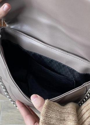 Стьобана сумка екошкіра з гаманцем латте2 фото