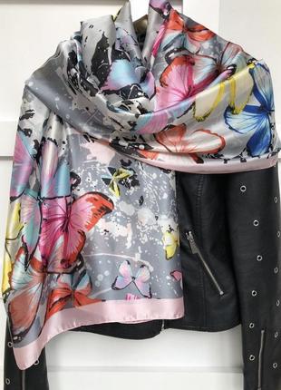 🤍🌿ніжний шовковий шарф/палантин