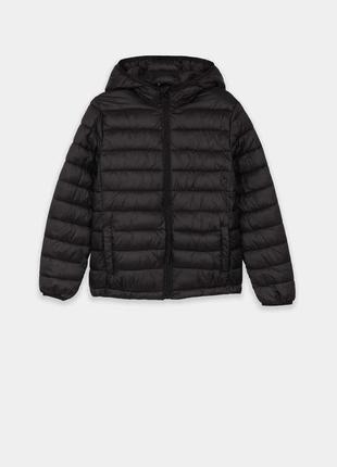 Демисезонная стеганая куртка для девочки чёрная tiffosi 134-140 см