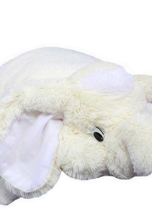 Подушка-іграшка аліна слон 55 см білий1 фото