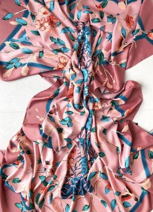 Шелковый большой качественный платок 🤍2 фото
