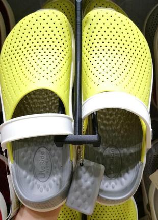 Шлёпанцы тапочки крокс чёрные сабо crocs literide clog lemon оригинал9 фото