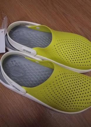 Шлёпанцы тапочки крокс чёрные сабо crocs literide clog lemon оригинал10 фото