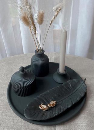 Набір (4 шт.): ваза, скринька, свічник, підставка перо1 фото