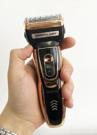 Электробритва сеточная и триммер для бороды gemei/geemy gm-595 с аккумулятором.7 фото