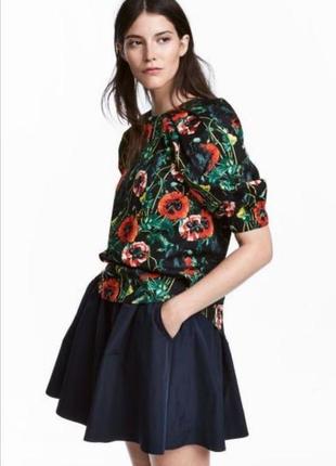 Котонова блузка в маки h&m