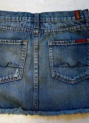 Красивая джинсовая короткая юбка3 фото
