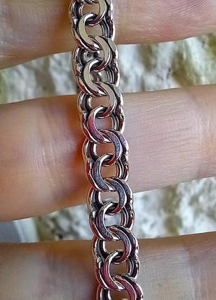 Срібний ланцюг плоский бісмарк