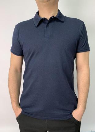 Поло летний цвет тёмно синий мужской m l xl 2xl размеры , качественная тенниска мужская синяя ткань лакоста