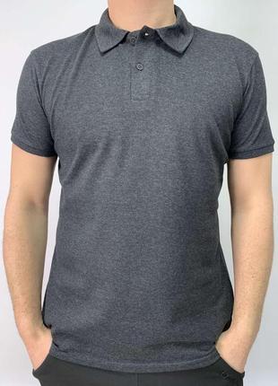 Поло мужской серый антрацит мужской m l xl 2xl размеры , качественная тенниска мужская антрацит ткань лакоста
