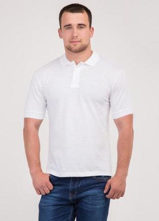 Поло однотонний літній білого кольору чоловічий m l xl 2xl розміри, якісна біла теніска без синтетики