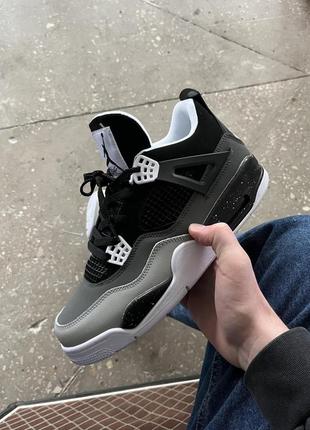 Мужские молодежные кожаные кроссовки nike air jordan 4🆕 найк джордан