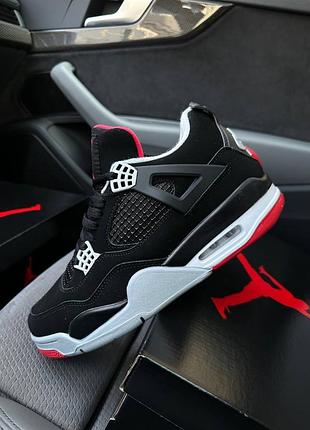Чоловічі молодіжні  чорні кросівки nike air jordan 4🆕 найк джордан