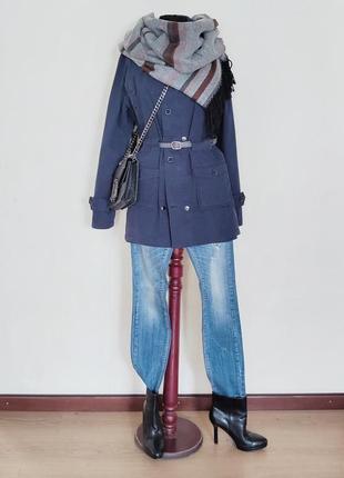 Синяя демисезонная/ осенняя/ весенняя женская куртка парка размер 44-462 фото