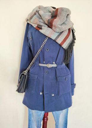 Синяя демисезонная/ осенняя/ весенняя женская куртка парка размер 44-463 фото
