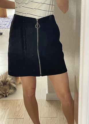 Снижка! велюровая юбка с замочком