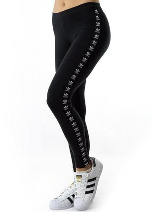 Женские леггинсы (лосины) adidas originals trefoil tight с лампасами