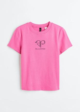 Стильна яскрава футболка з камінцями від divided h&m2 фото