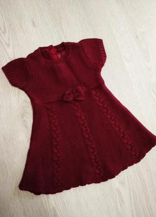 Вязанное  платье primark 3-6-9 мес. 62-68-74 primark коллекция 04/2017г. family look