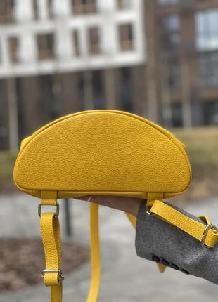 Кожаный желтый рюкзак stella, италия, цвета в ассортименте5 фото