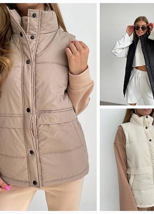 Женская жилетка, безрукавка, жилетка на силиконе