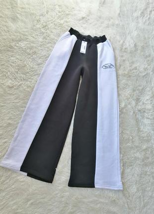 Длинные спортивные прогулочные штаны палаццо на флисе довгі спортивні штани палаццо на флісі