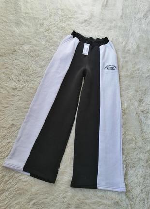 Длинные спортивные прогулочные штаны палаццо на флисе довгі спортивні штани палаццо на флісі4 фото