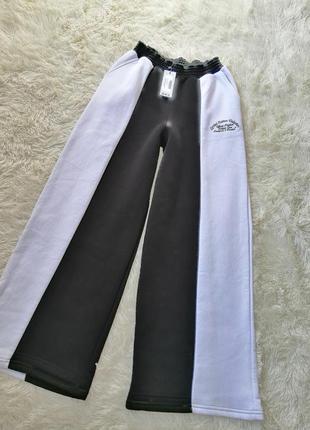 Длинные спортивные прогулочные штаны палаццо на флисе довгі спортивні штани палаццо на флісі5 фото