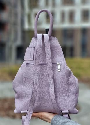 Шкіряний ліловий рюкзак stella, італія, кольори в асортименті4 фото